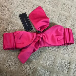 BCBG Maxazria Women's Hot Pink Bow Satin Belt